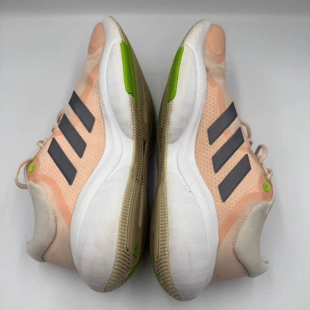 Adidas Bounce GX2006 Peach Pink Neon Green Running Shoes Womens Size 9